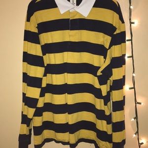 Yellow/Blue collared long sleeve shirt